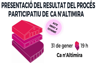 Cartell que anuncia la presentació dels resultats del procés participatiu