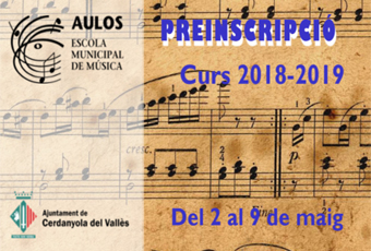 Cartell de la preinscripció a l'EMM Aulos