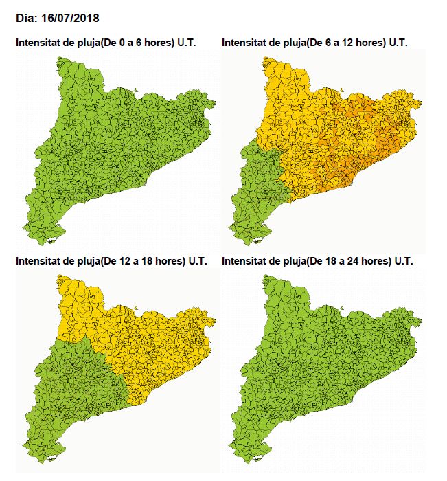 mapes d'intensitat de pluja