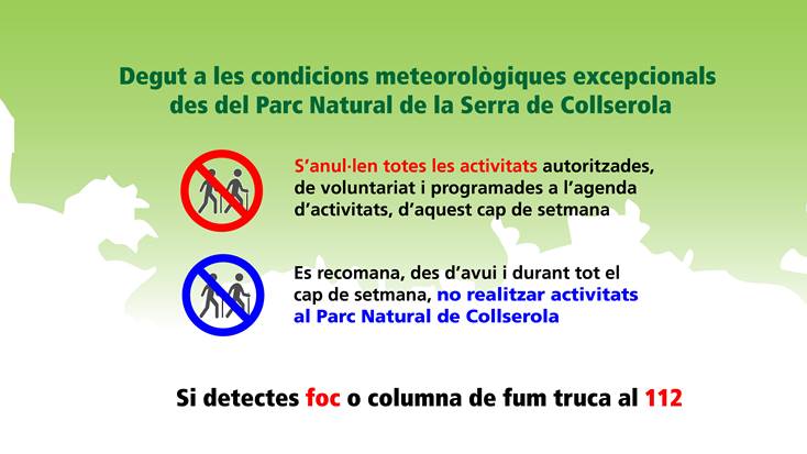 S'anul·len les activitats al Parc de Collserola