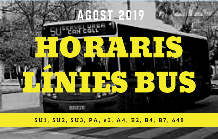 Cartell horaris bus agost 2019
