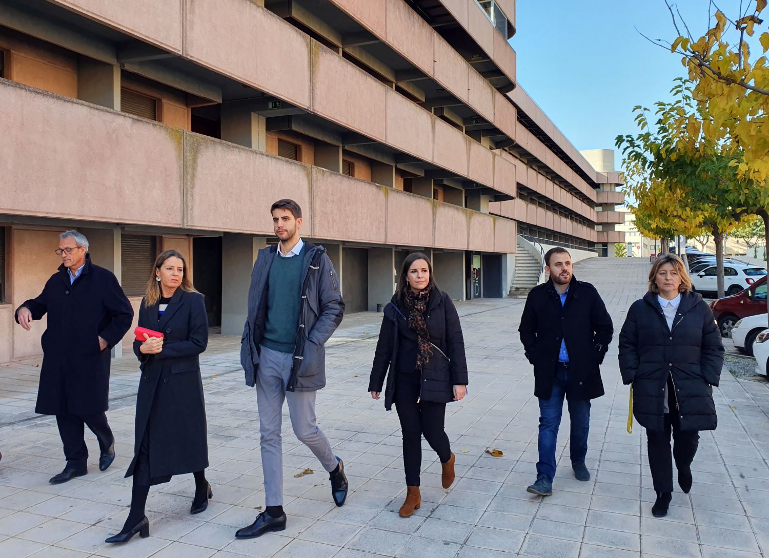 Moment de la visita a la Vila Universitària