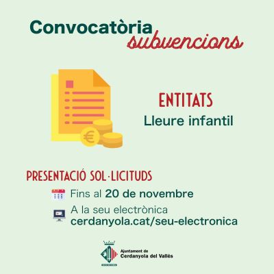 Imatge convocatòria subvencions entitats infantils