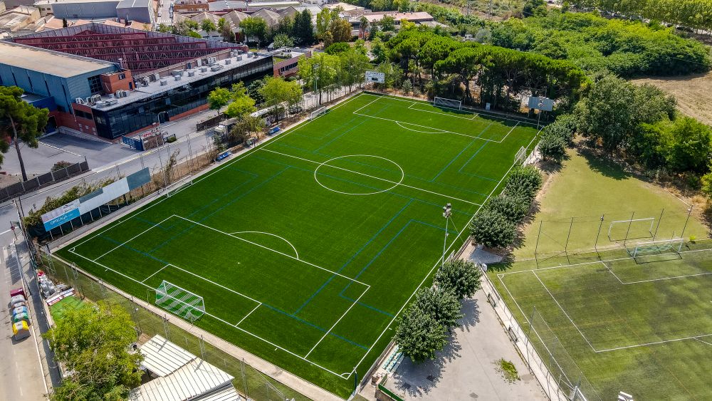 foto aèria del camp de futbol de La Bòbila 