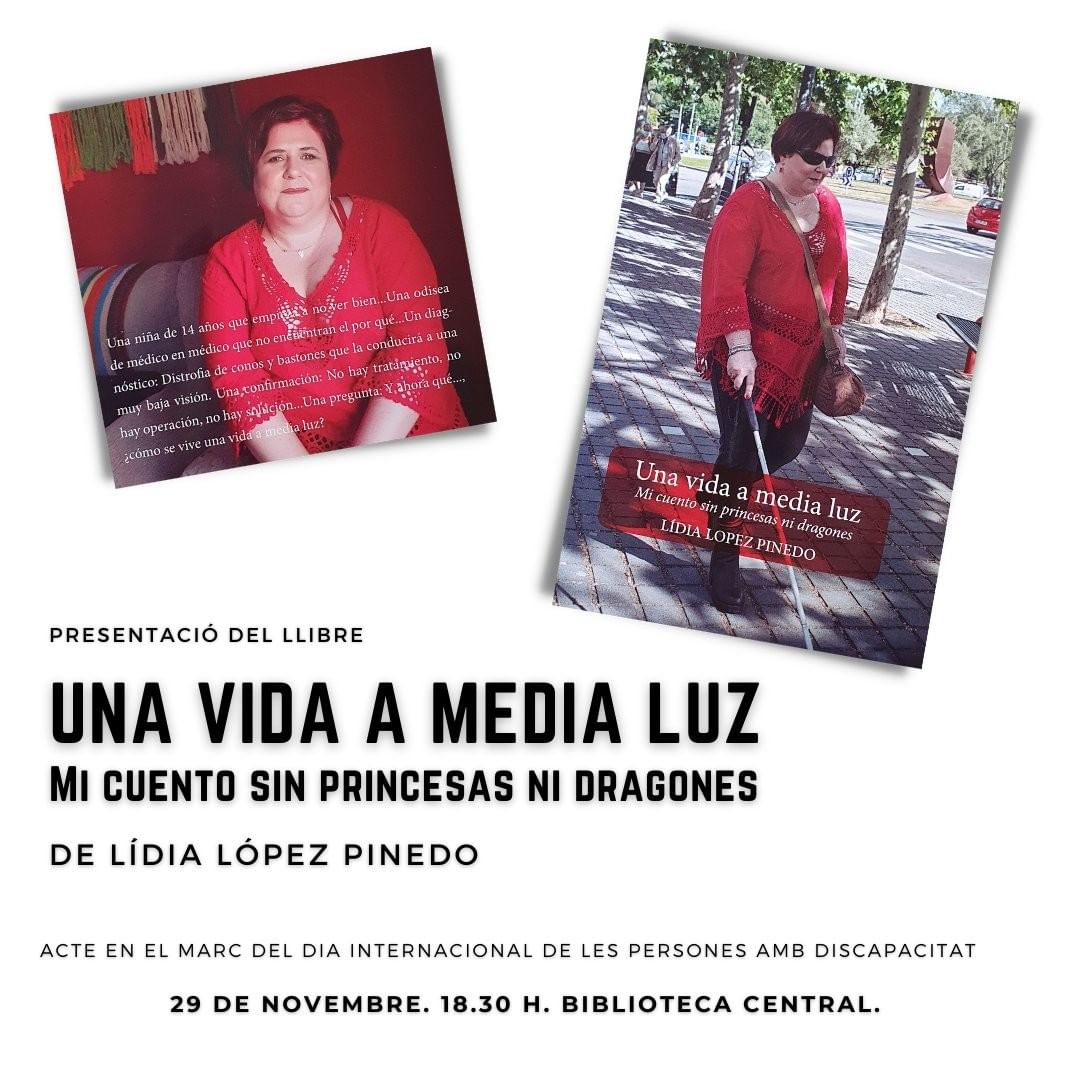 Imatge de la presentació del llibre Una vida a media luz. Mi cuento sin prinesas ni dragones