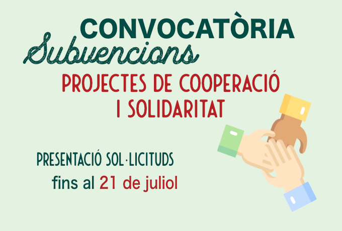 Imatge convocatòria subvencions projectes cooperació i solidaritat