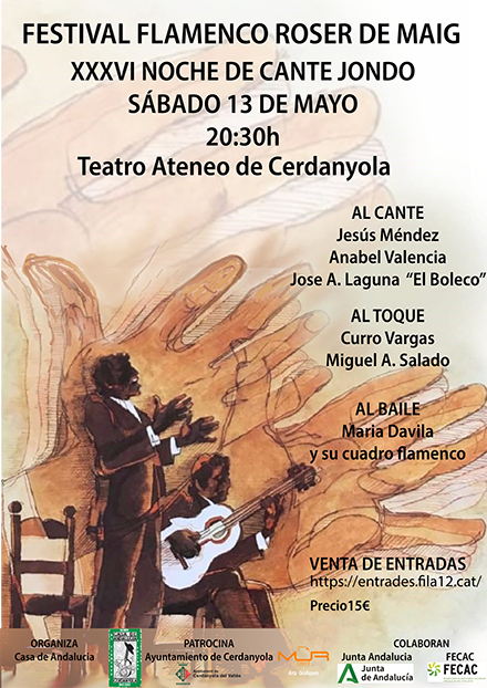 Cartell XXXVI Noche del Cante Jondo Festival Flamenco Roser de Maig 