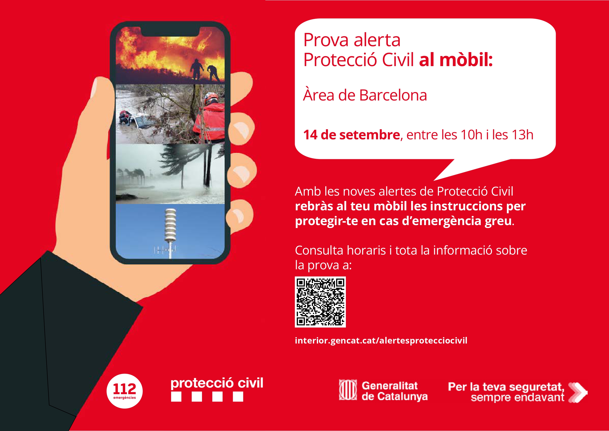 Cartell Prova Alerta Protecció Civil 14 de setembre