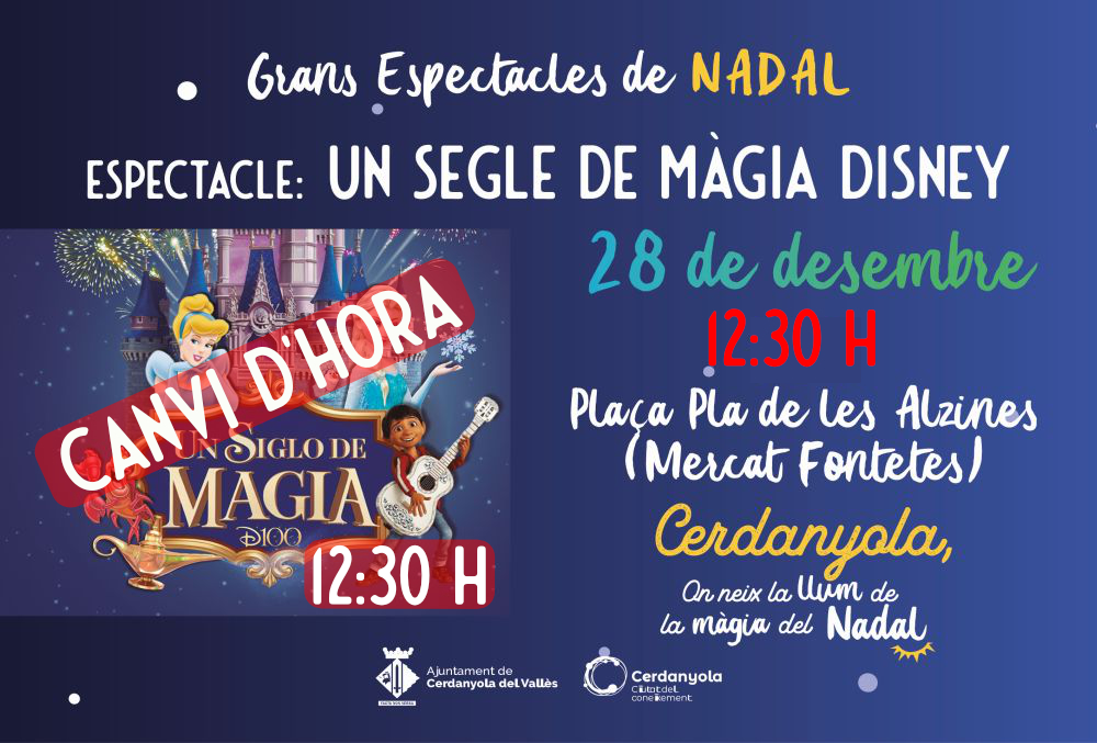 imatge espectacle familiar ‘Un Segle de Música Disney’  canvi d'hora
