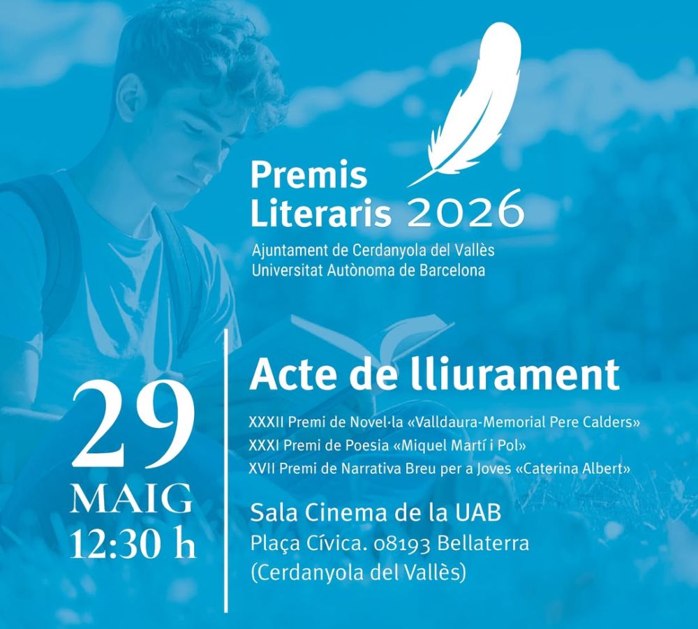 imatge cartell Lliurament Premis Literaris 2026