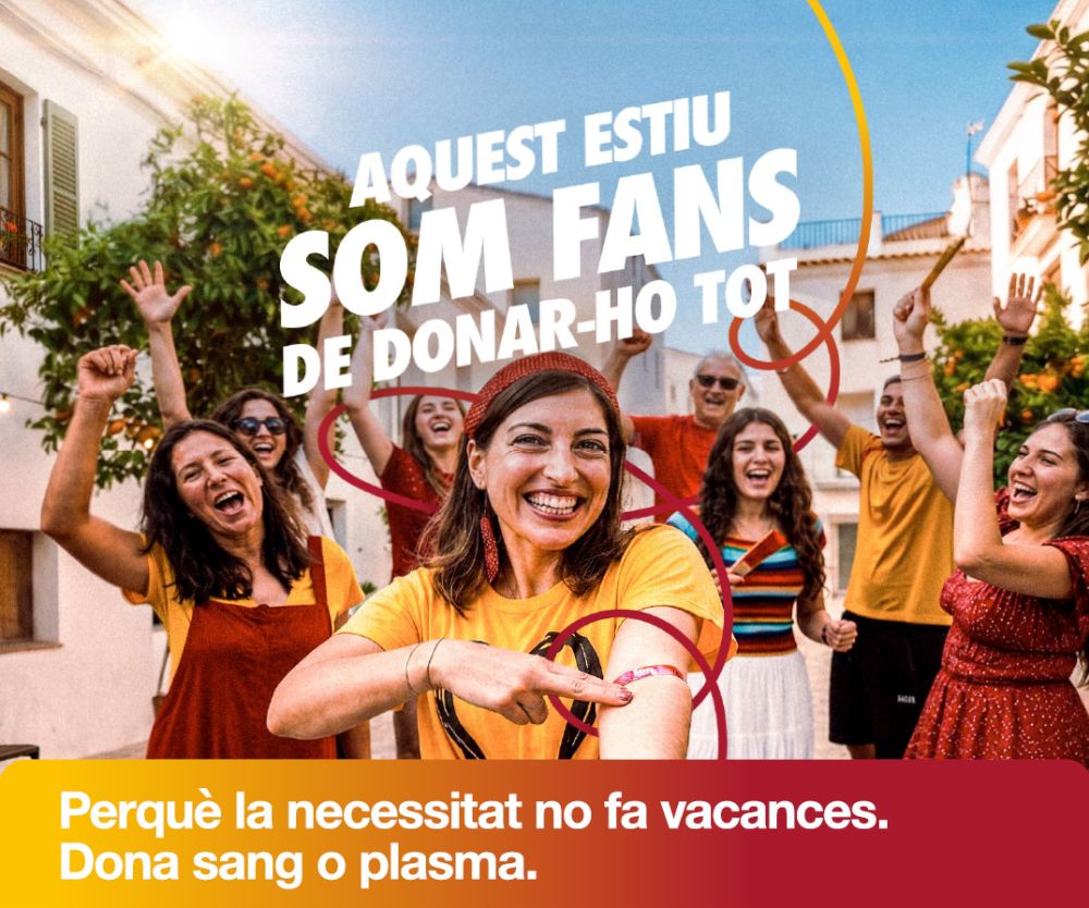 imatge de la campanya ‘Aquest estiu, som fans de donar-ho tot’ del Banc de Sang 