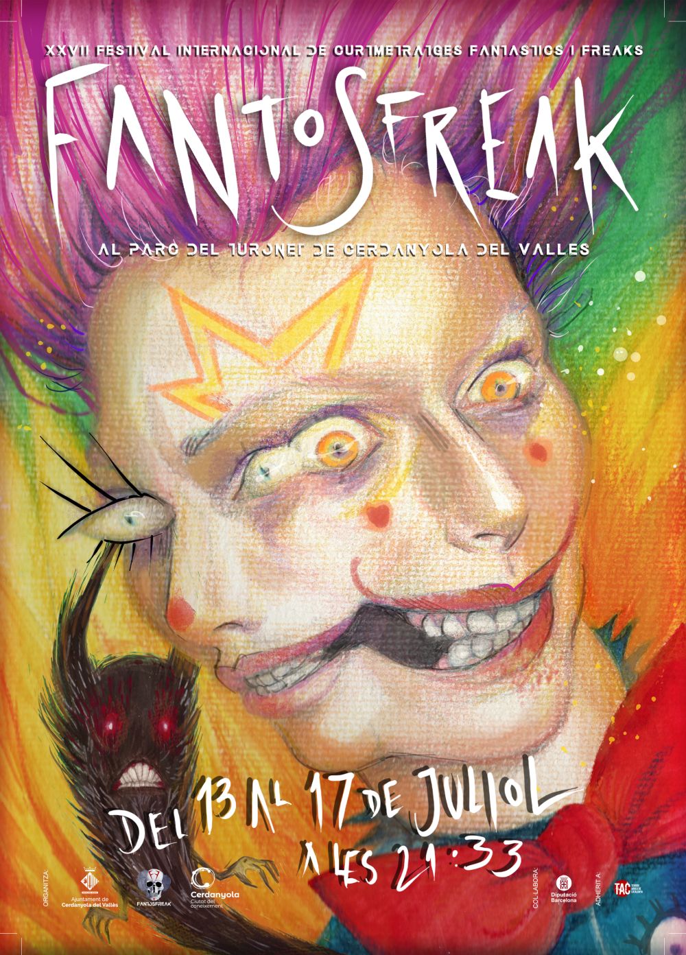 cartell 27a edició del Fantosfreak, el Festival Internacional de Curtmetratges Fantàstics i Freaks de Cerdanyola del Vallès