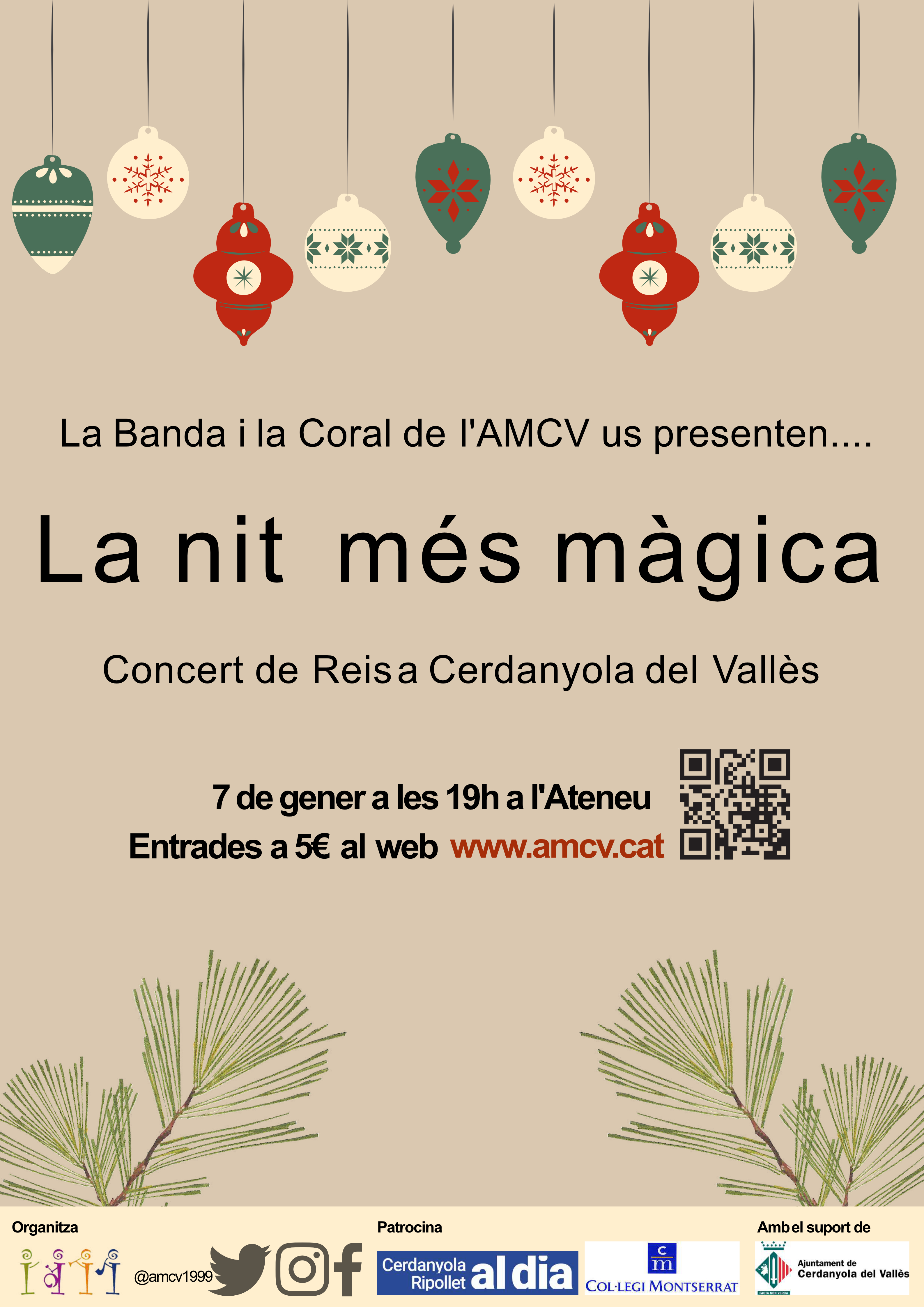 Imatge concert reis amb la Banda i Coral de l'Agrupació Musical de Cerdanyola 