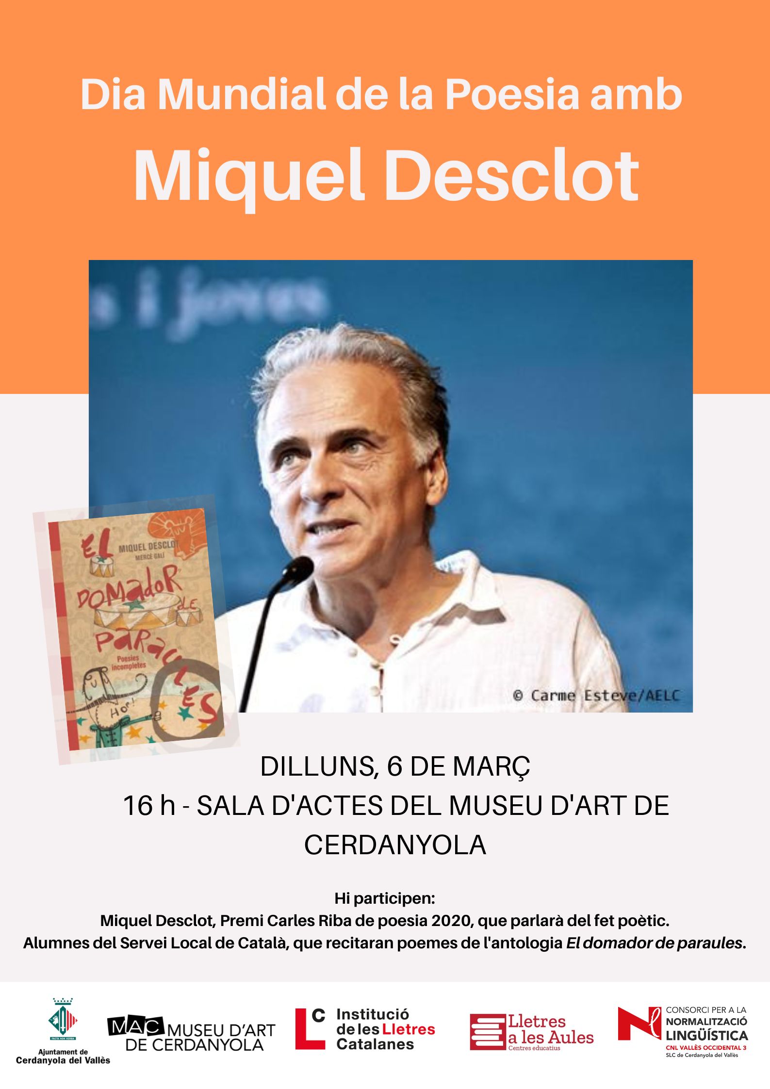 Imatge Dia Mundial de la Poesía amb Miquel Desclot