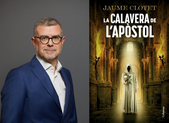 Jaume Clotet + portada del llibre 'La calavera de l'apòstol' 