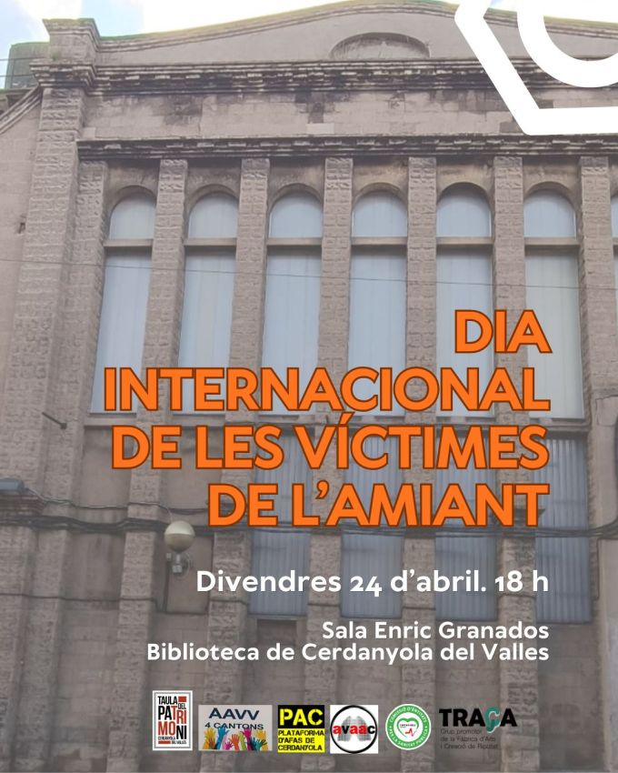 cartell de l'Acte commemoratiu. Dia Internacional de les Víctimes de l’Amiant