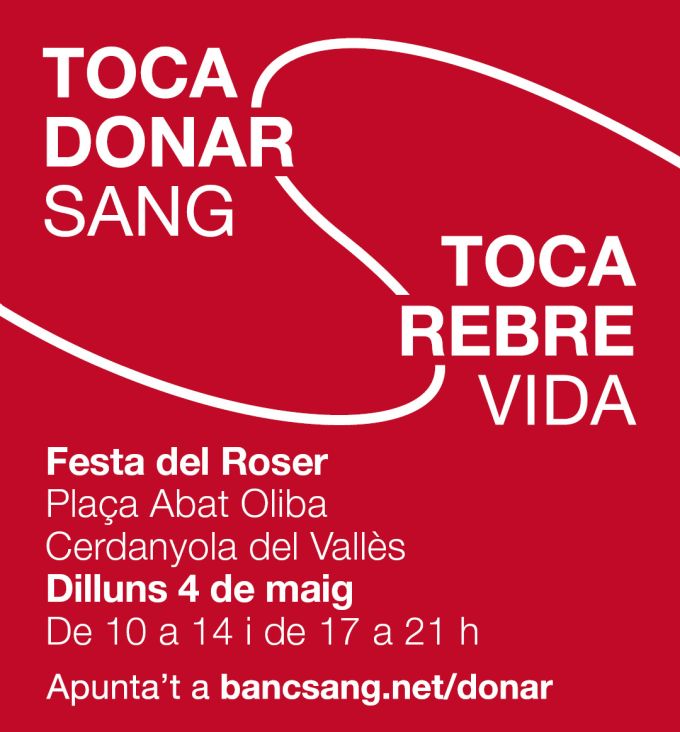 cartell Donació de sang per la Festa Major Roser de Maig 2026