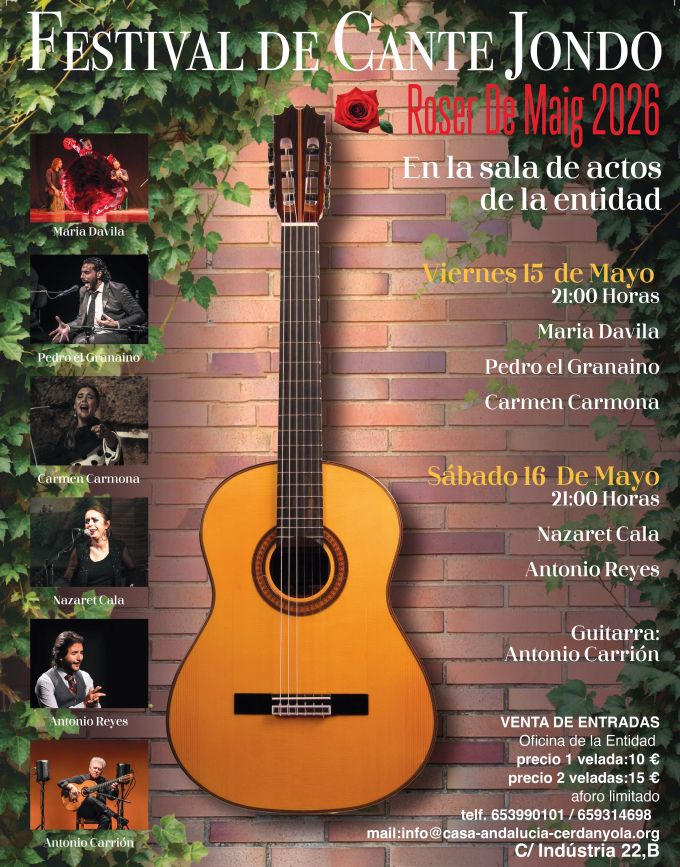 cartell  Festival Flamenco Roser de Maig.  Noche del Cante Jondo