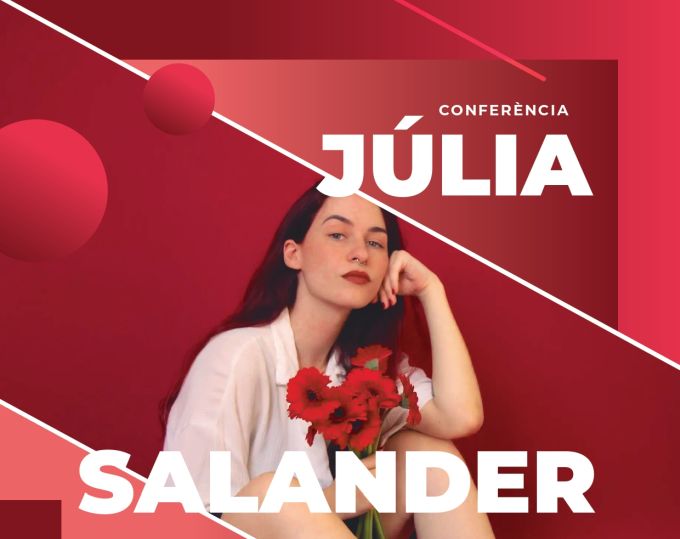 imatge del cartell Xerrada 'Totes sumem: desmuntant els biaixos que ens limiten a la feina' amb Júlia Salander