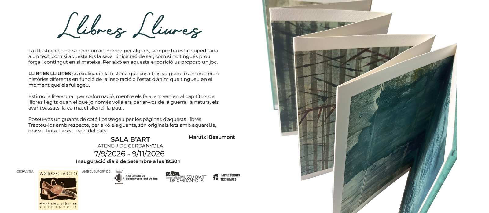 Cartell exposició 'Llibres Lliures' de Marutxi Beaumont