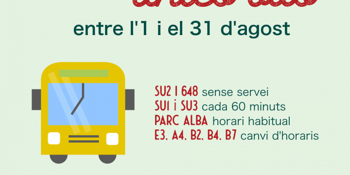 Horaris de les línies de bus durant l'agost