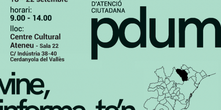 L'Oficina Itinerant del PDUM s'ubicarà a Cerdanyola del 18 al 22 de setembre