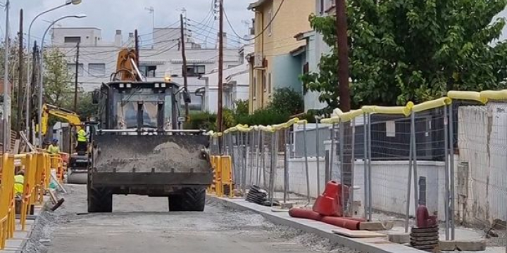 Moment de la primera fase de les obres al carrer Sol