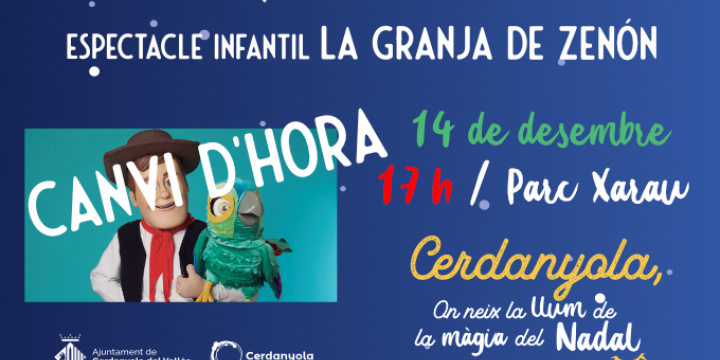 Imatge del cartell de La Granja de Zenón camb canvi d'hora