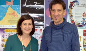 Elvi Vila, regidora de Serveis Socials, i Jordi Prat, apoderat Fundació Autònoma Solidària