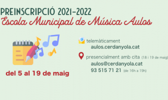 Imatge Preinscripció Escola Música Aulos 2021-22
