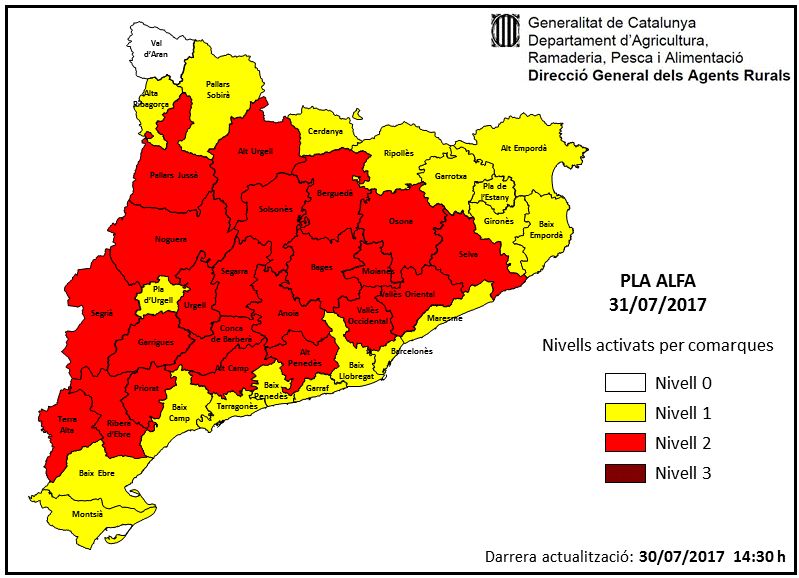 Mapa d'activació del Pla ALFA