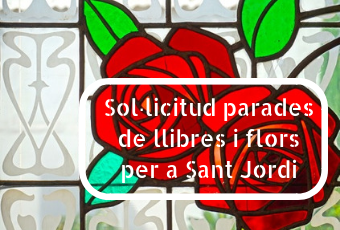 Imatge anunciant tràmit sol·licitud parades Sant Jordi