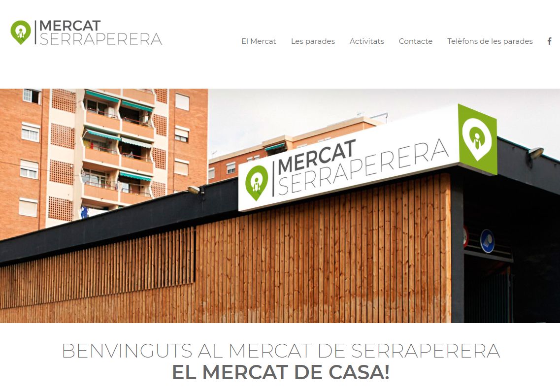 Captura de pantalla del web del Mercat Serraperera