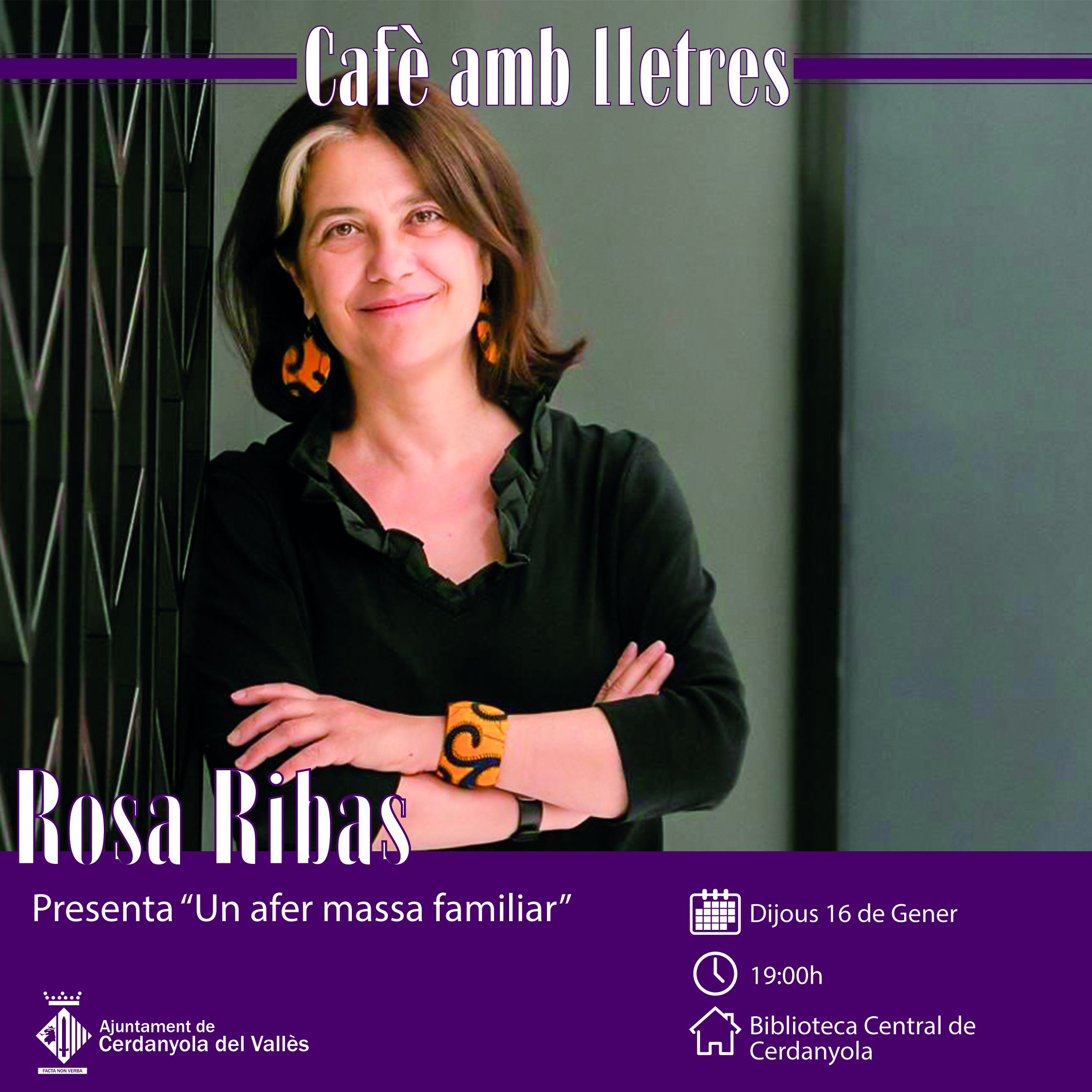L'escriptora Rosa Ribas  obrirà el Cafè amb Lletres 2020