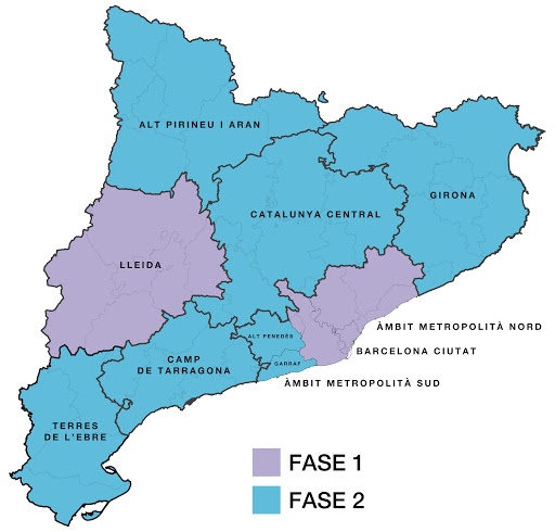 Mapa de les regions sanitàries de Catalunya