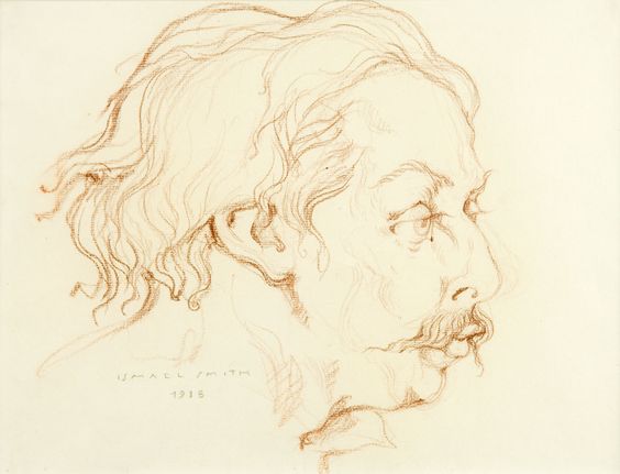 Dibuix a llapis del retrat d'Enric Granados seleccionat per a l'exposició virtual de la XMAC