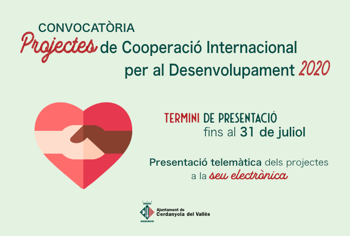 Imatge convocatòria presentació Projectes de Cooperació Internacional per al Desenvolupament