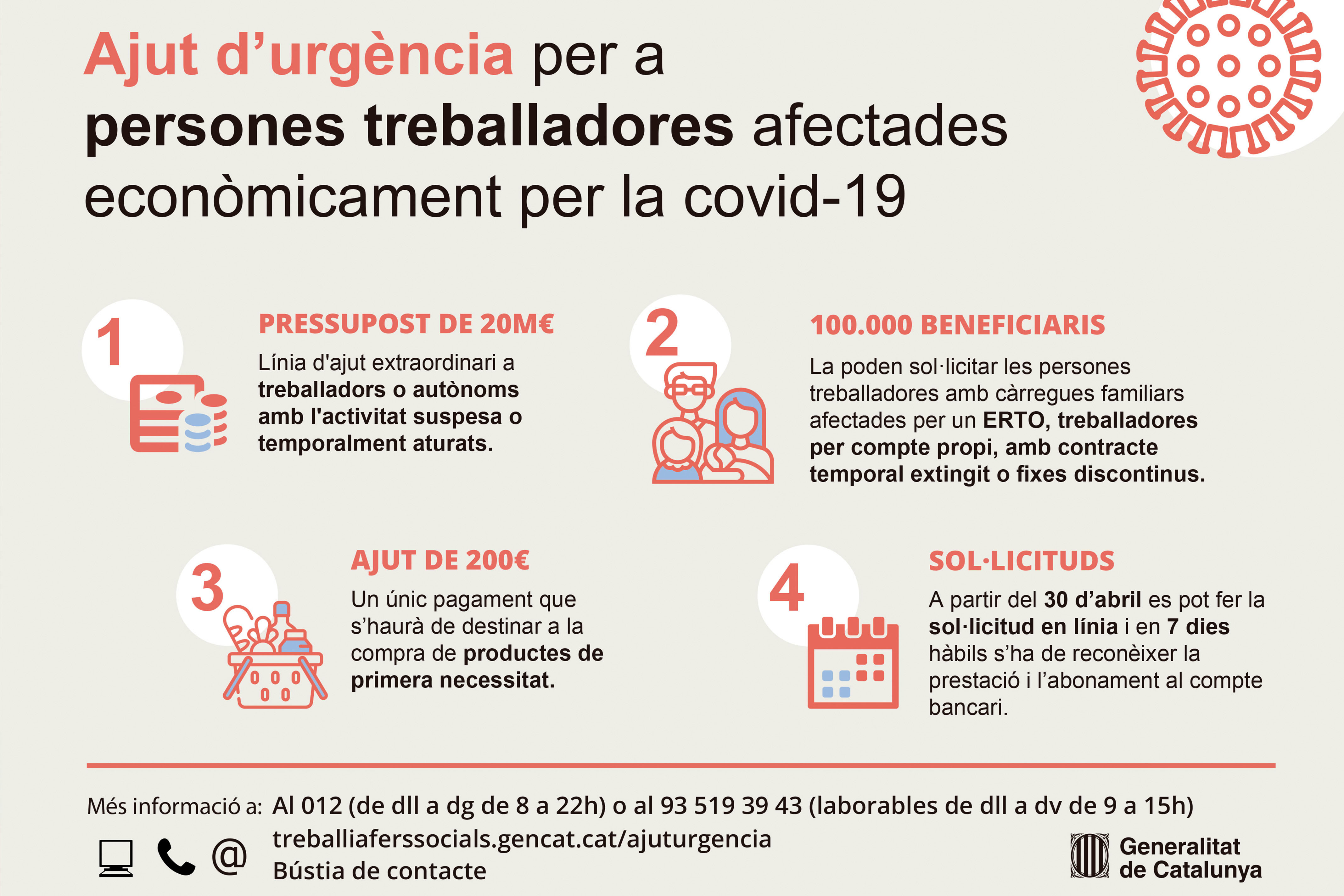 Imatge de la Generalitat sobre els Ajuts