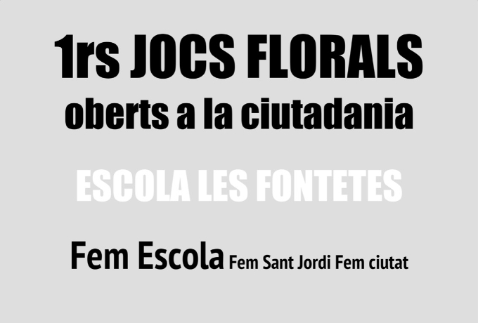 Detall del cartell dels Jocs Florals de l'Escola Les Fontetes