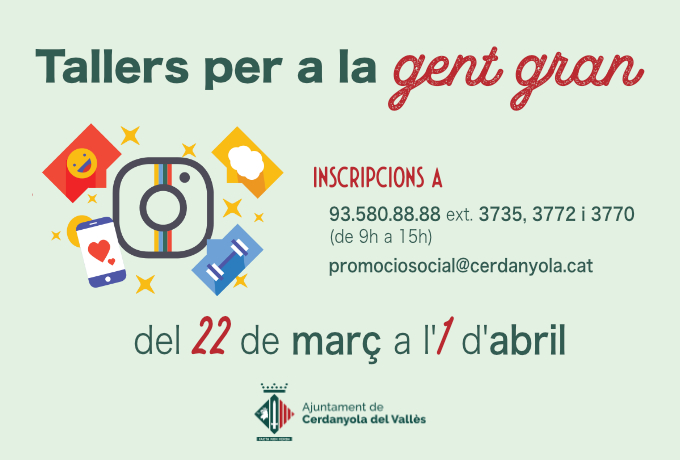 S'obren les inscripcions als Tallers per a la gent gran