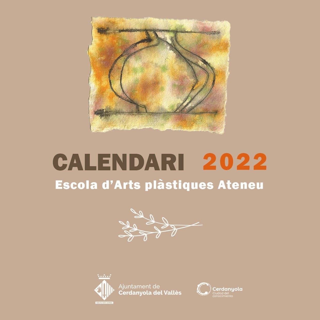 Portada del Calendari solidari de l'Escola d'Arts Plàstiques de l'Ateneu 2022