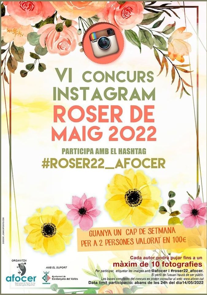 Cartell VI Concurs Instagram Roser de Maig 2022