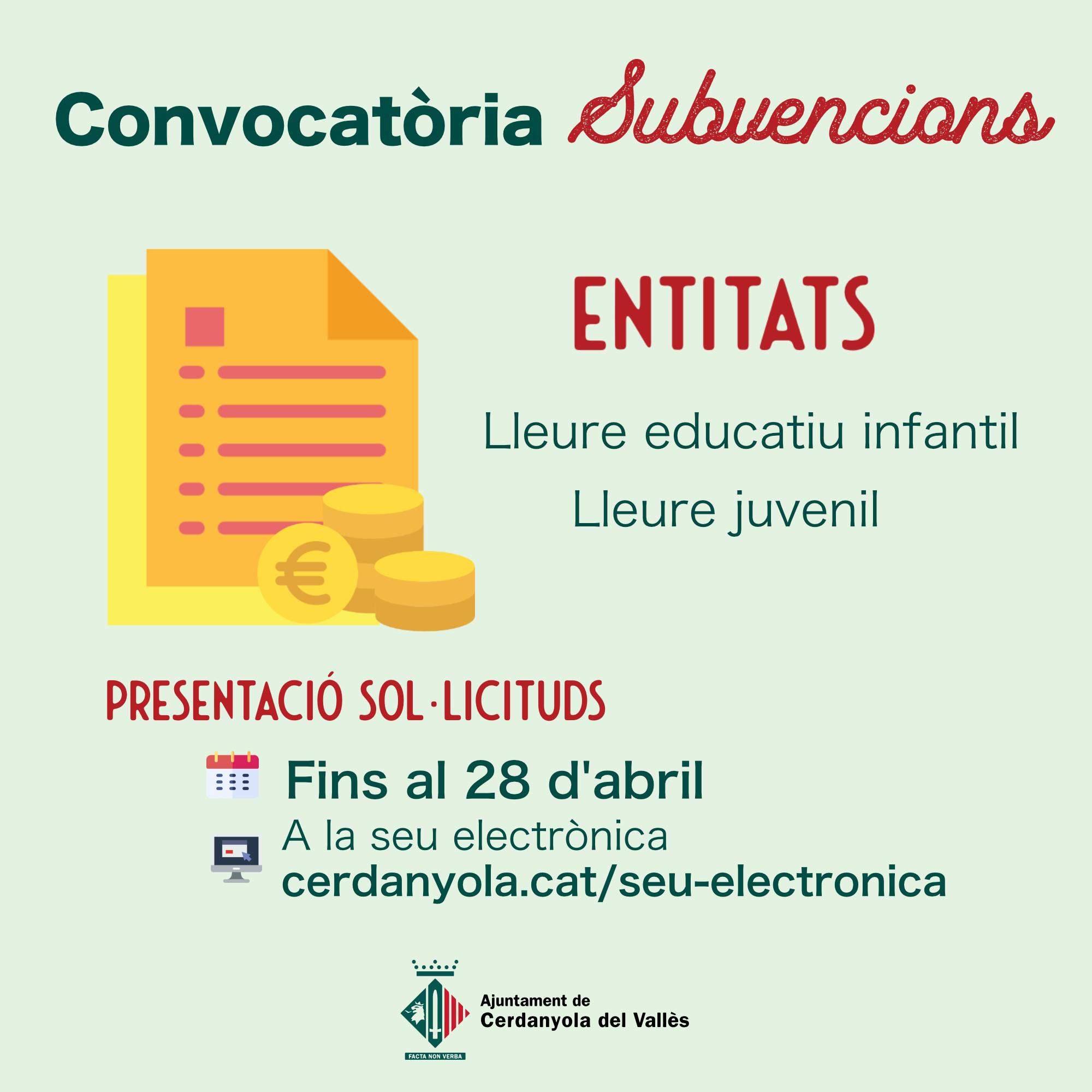 Convocatòria de subvencions per a les entitats de l'àmbit de lleure infantil i juvenil