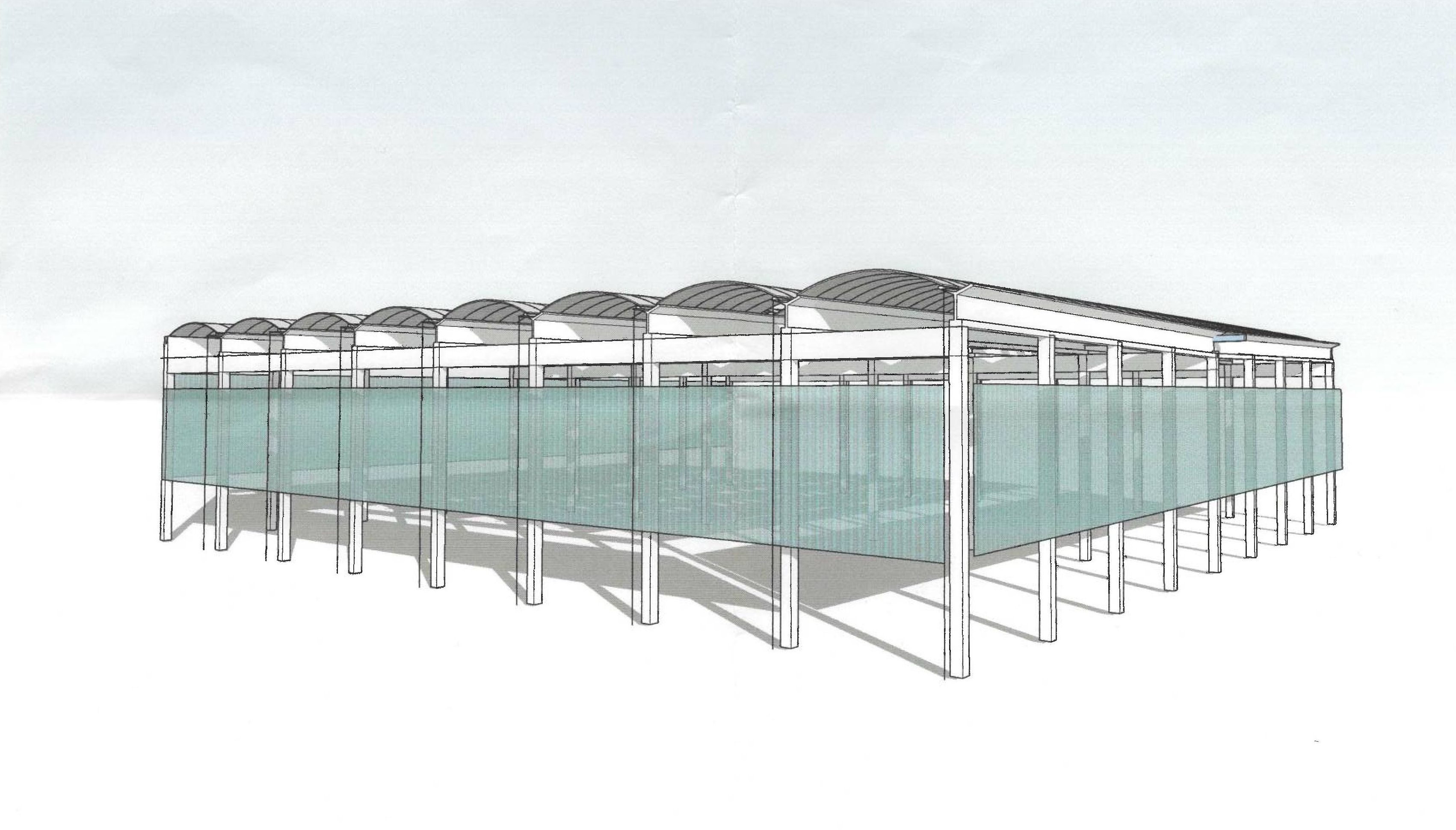 Dibuix del projecte de coberta de les pistes de la ZEM Fontetes