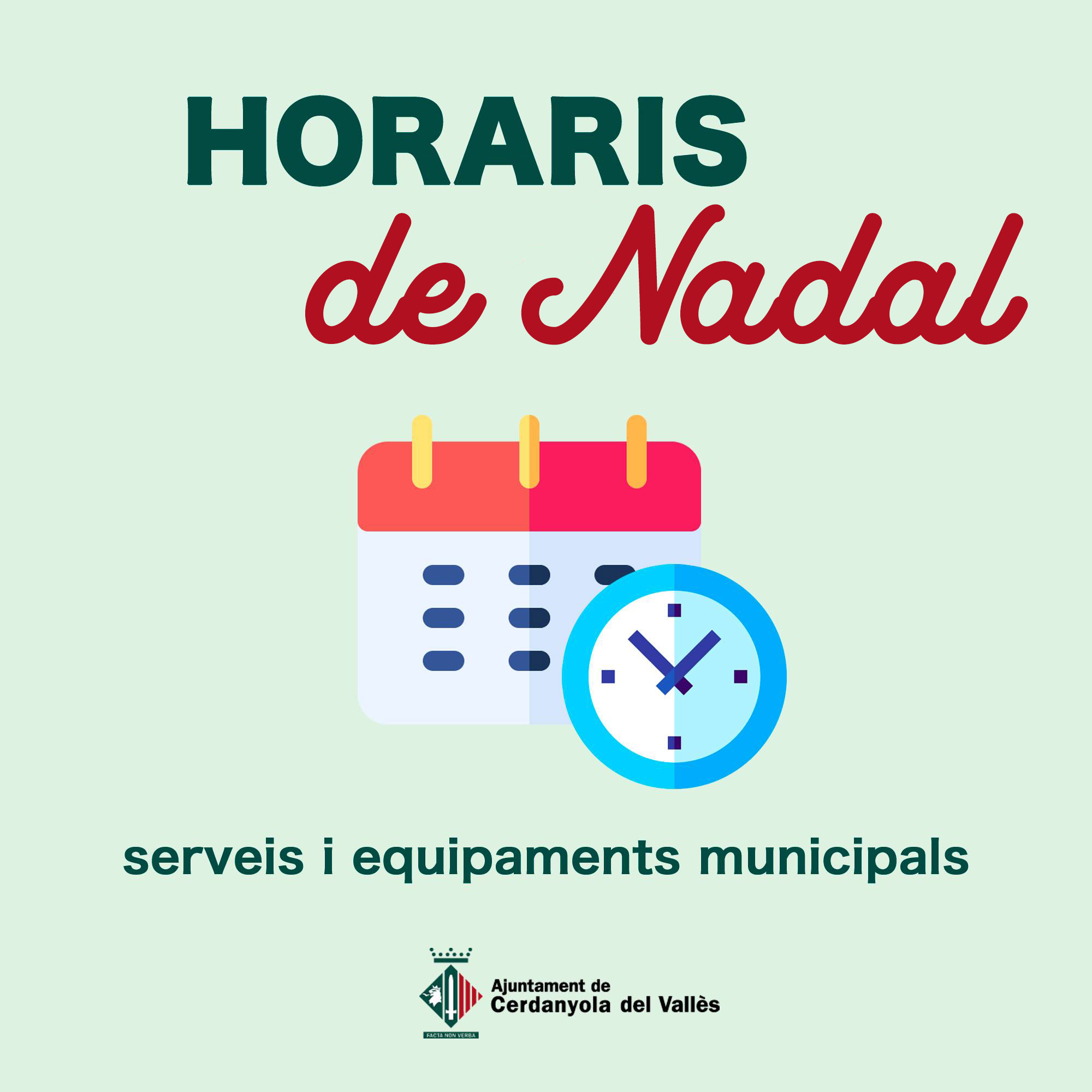 Imatge horaris periode Nadal