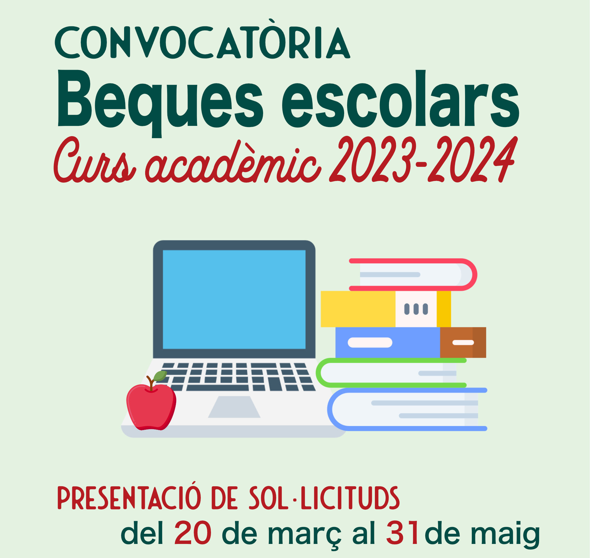 Aprovada la convocatòria de beques escolars per al curs 2023-2024