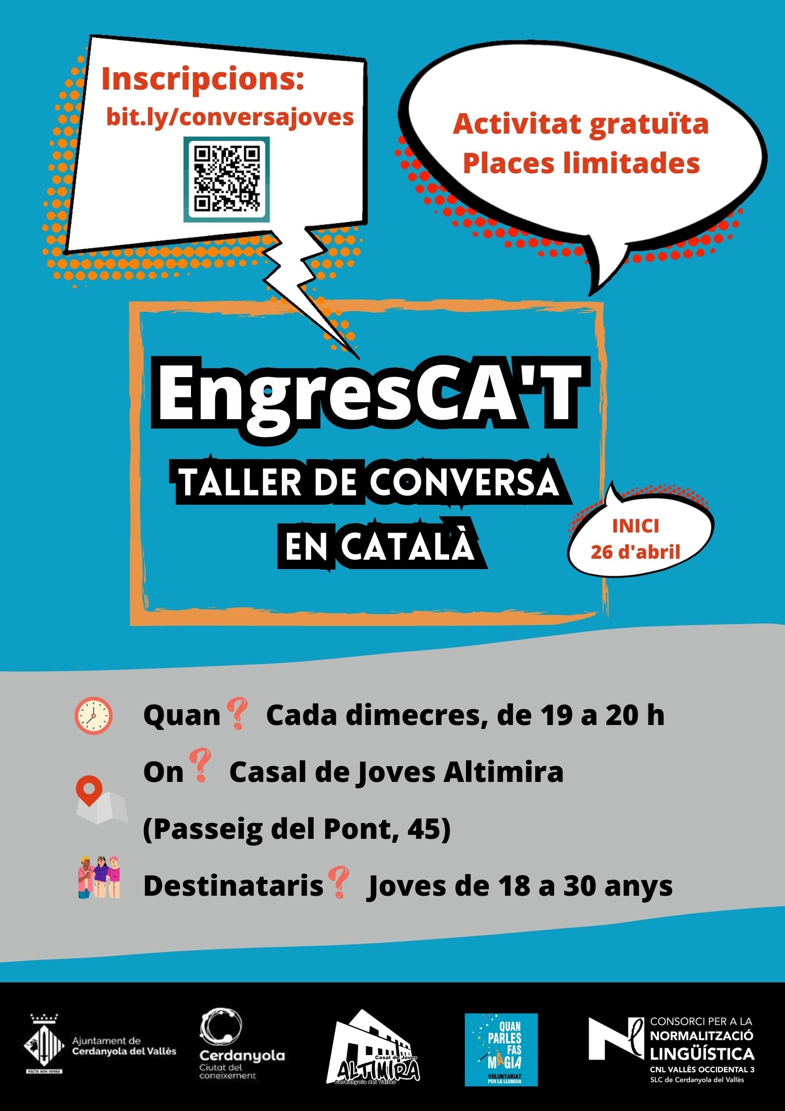Cartell EngresCA’T, nou espai de conversa en català per a joves