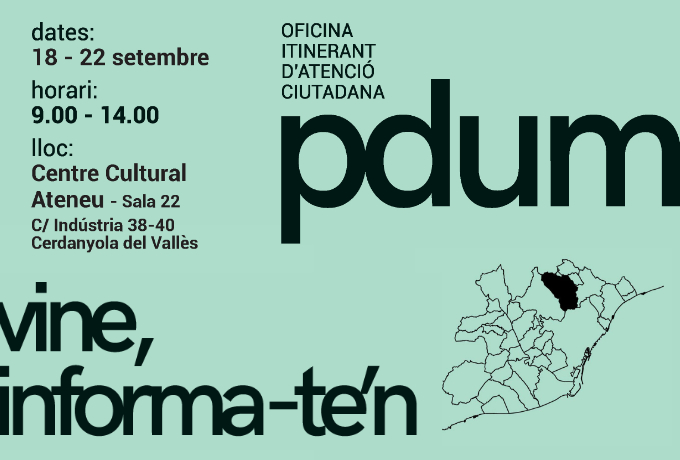 L'Oficina Itinerant del PDUM s'ubicarà a Cerdanyola del 18 al 22 de setembre