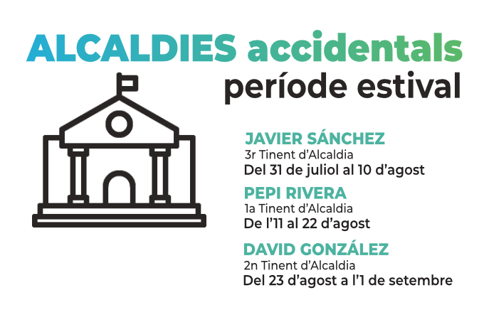 Javier Sánchez, Pepi Rivera i David Gonzáles seran els alcaldes accidentals aquest estiu