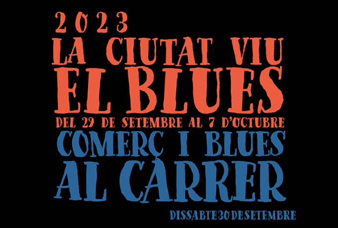 Cartell Comerç & Blues al Carrer 2023